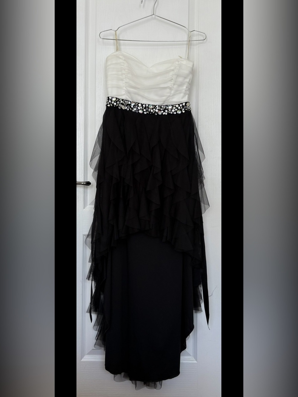 Elegant Black Layered Hi-Lo Dress